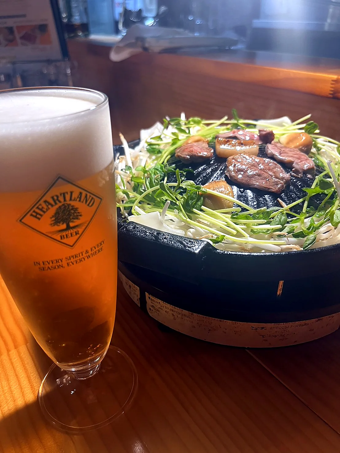 ビールとジンギスカン